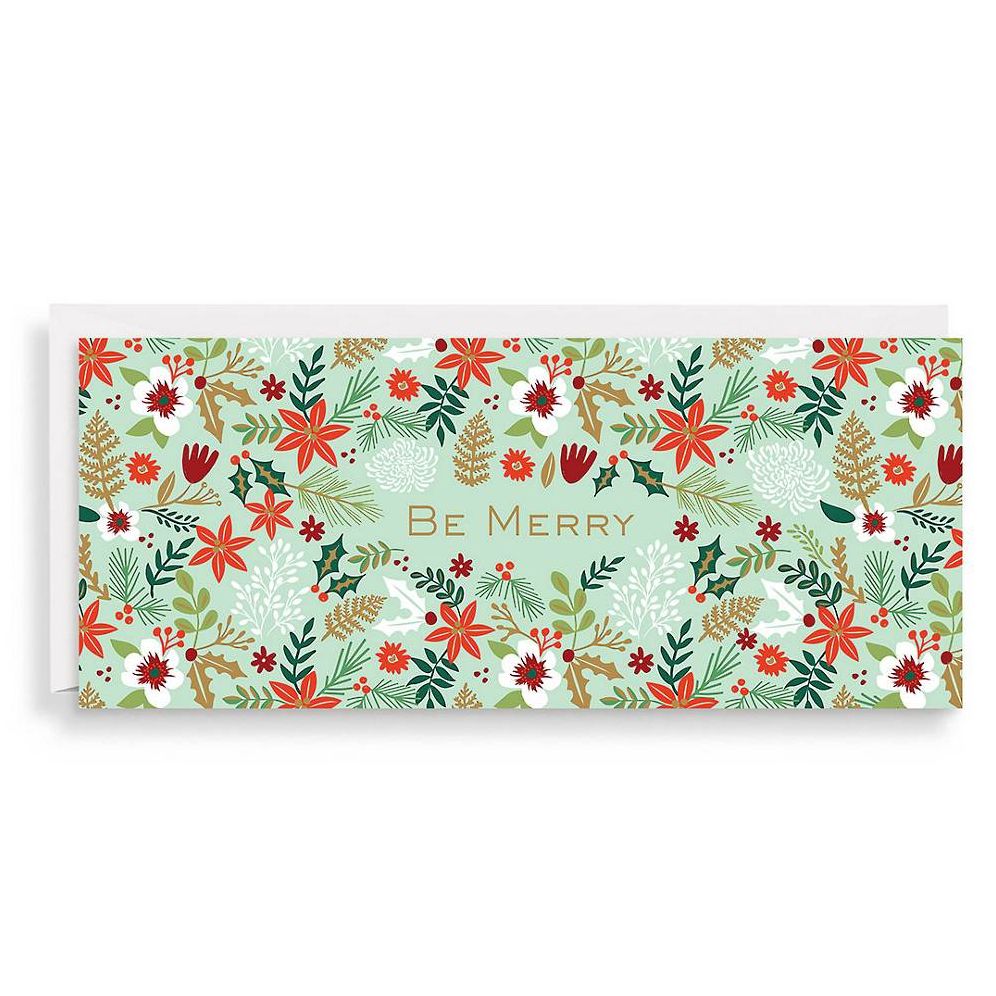 Be Merry Microfloral Money Holiday Card