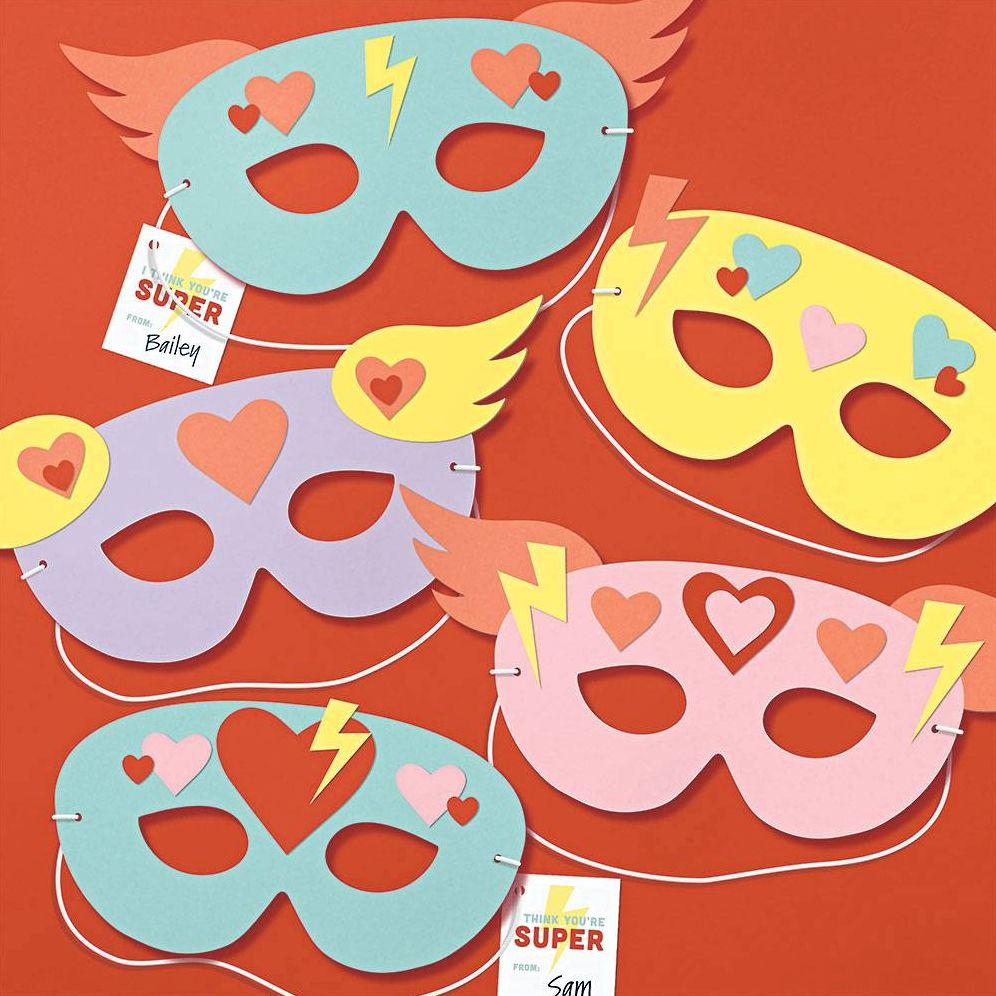 Superhero Masks Valentine Card Kit