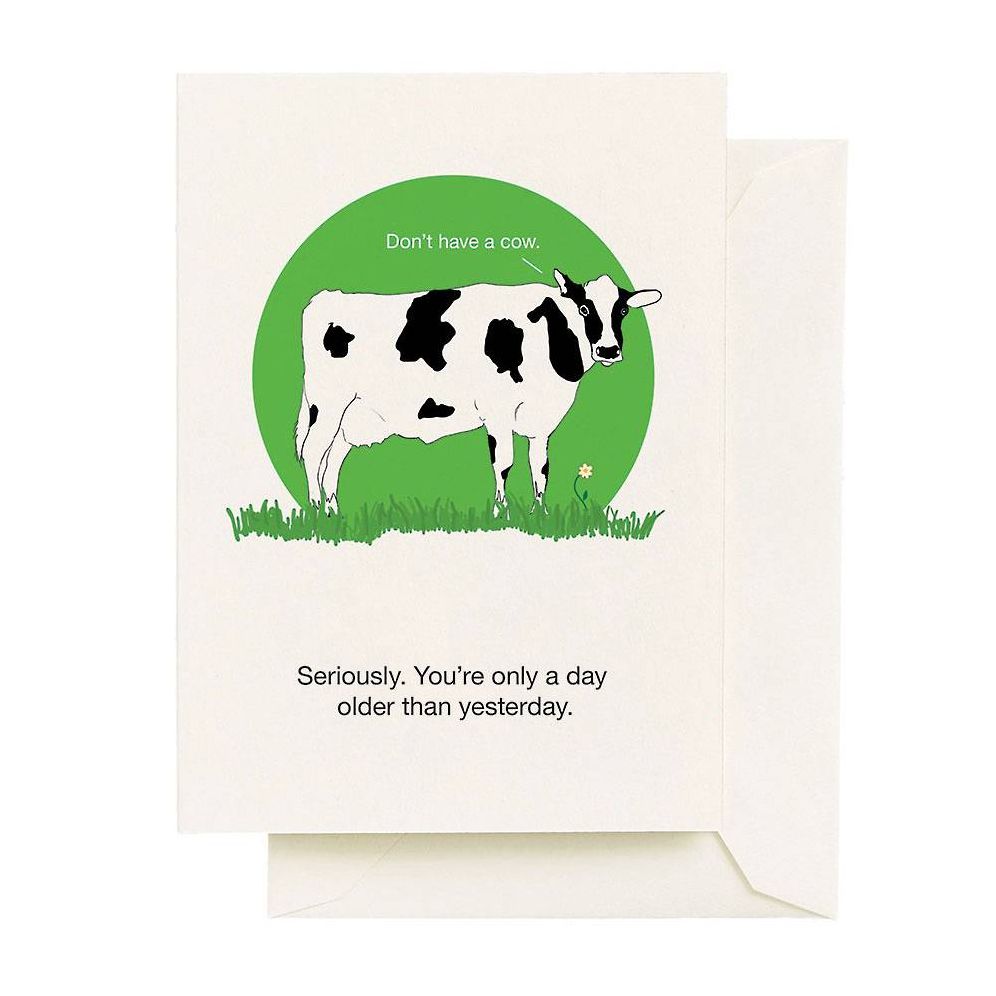 Day Older Cow Birthday Card
