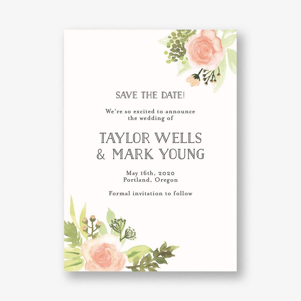 Painted Floral Save The Date