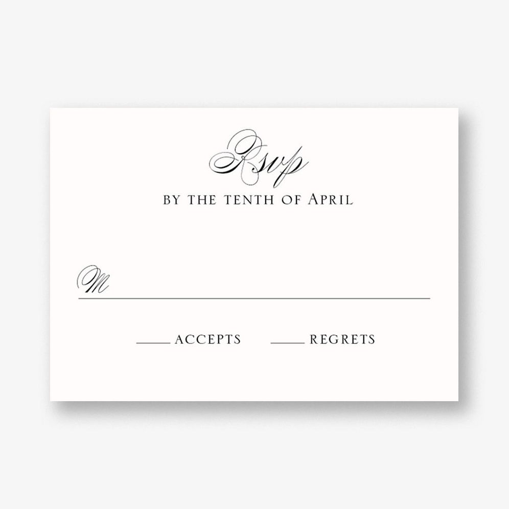 Calligraphy Flourish Response Card
