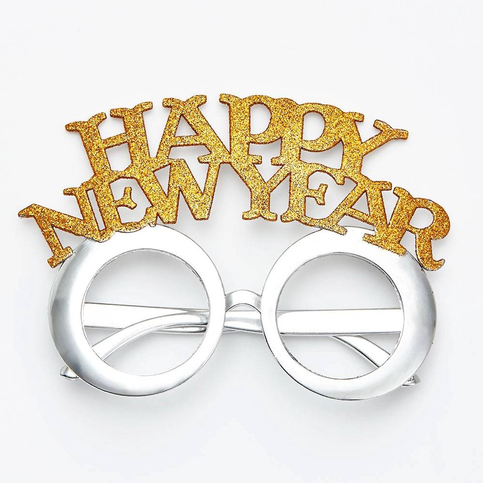 Happy New Years Glitter Glasses