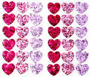 Pastel Glitter Heart Stickers