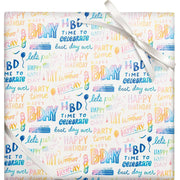 Happy Birthday Rainbow Script Stone Wrapping Paper