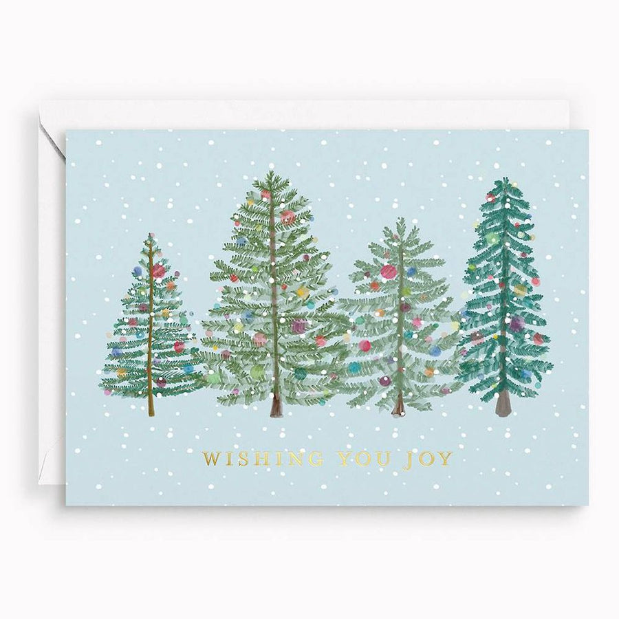 Watercolor Trees Holiday Card