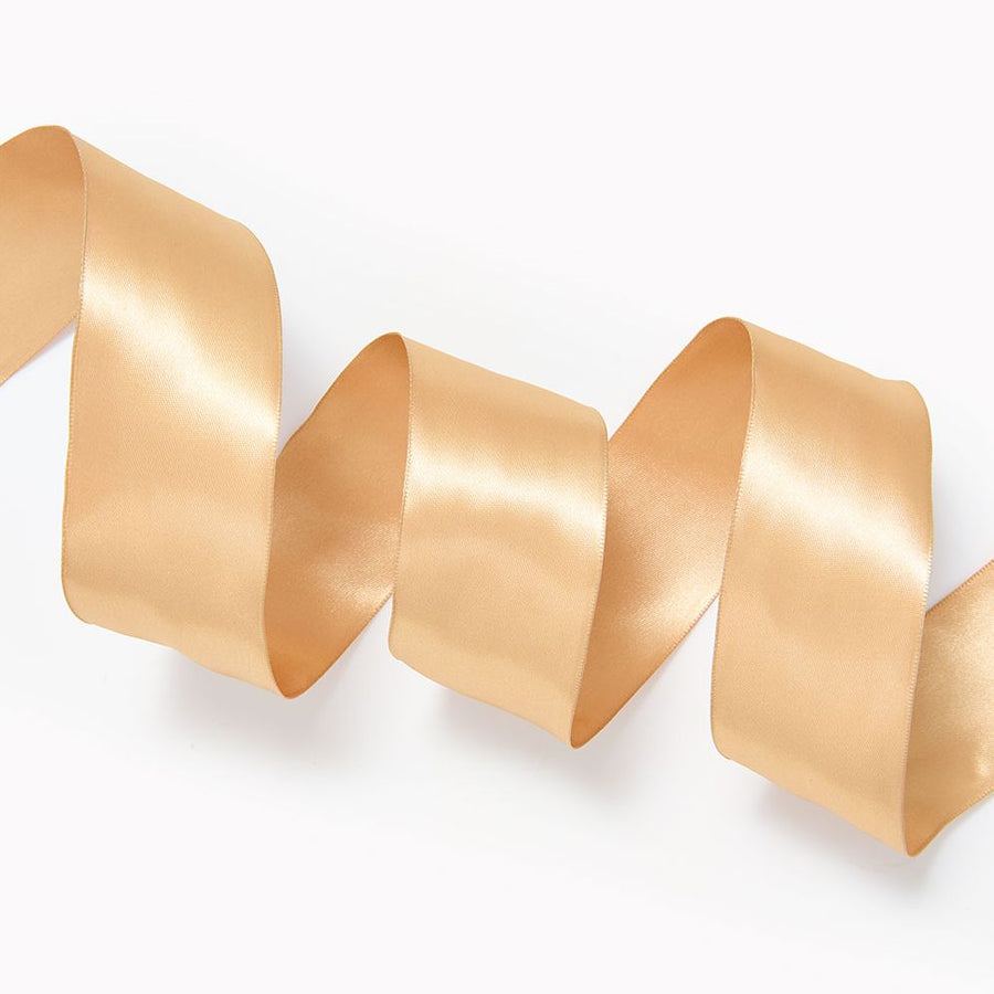 Satin Gold Wired Ribbon 2" 10YD