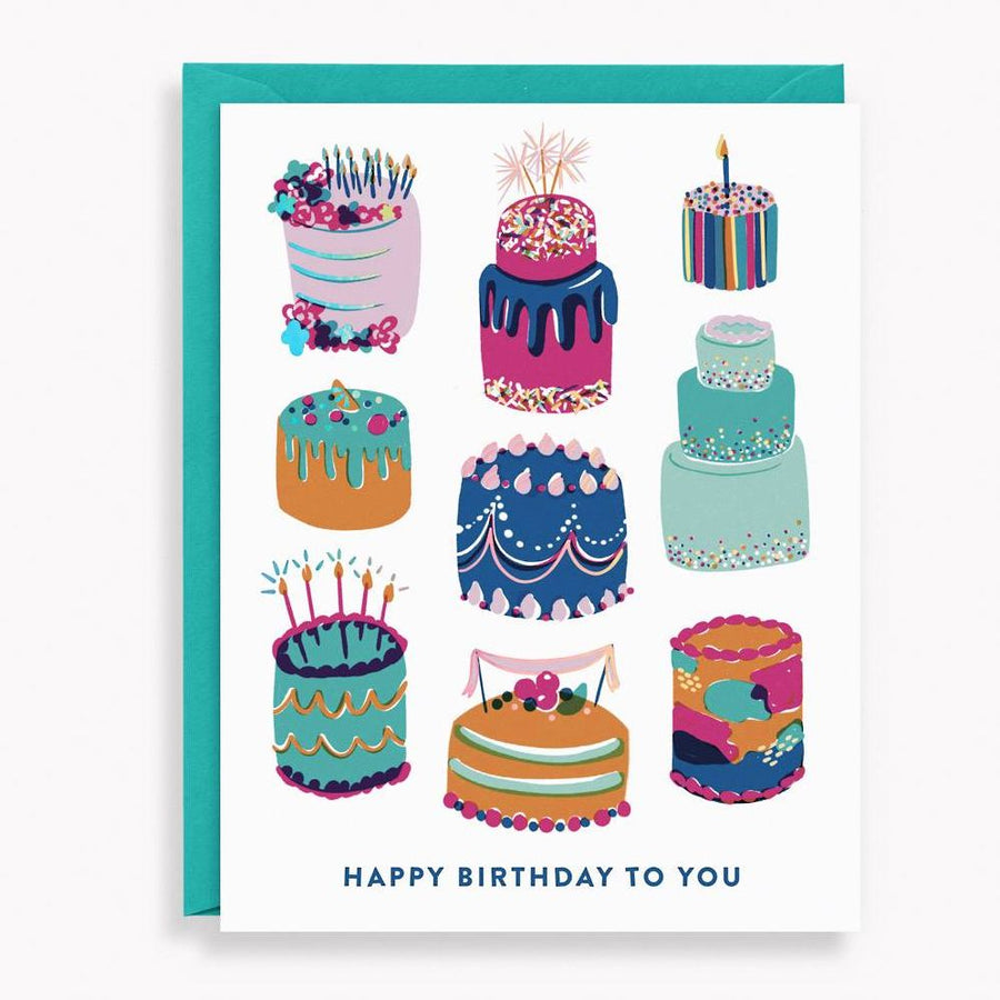 Colorful Cakes Birthday Card