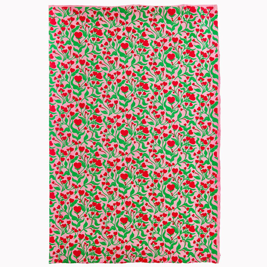 Floral Hearts Handmade Paper