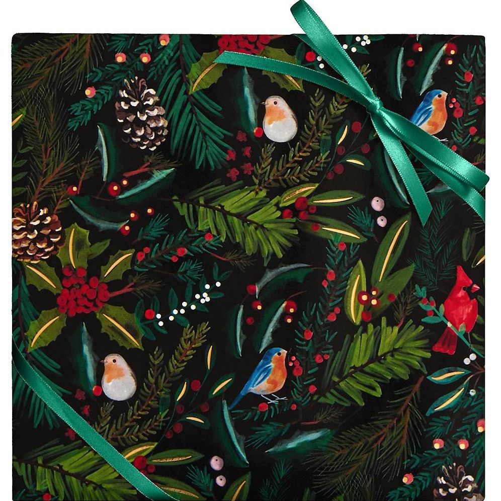 Holly Birds Wrapping Paper
