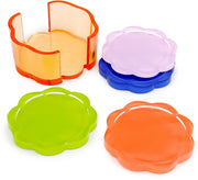 Bright Acrylic Flower Coasters With Holder