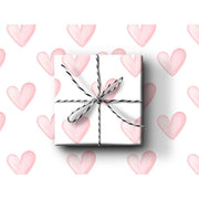 Painted Pink Hearts Flat Wrap