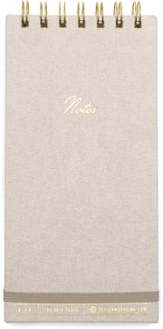 Vegan Suede Reporter Notepad - Taupe