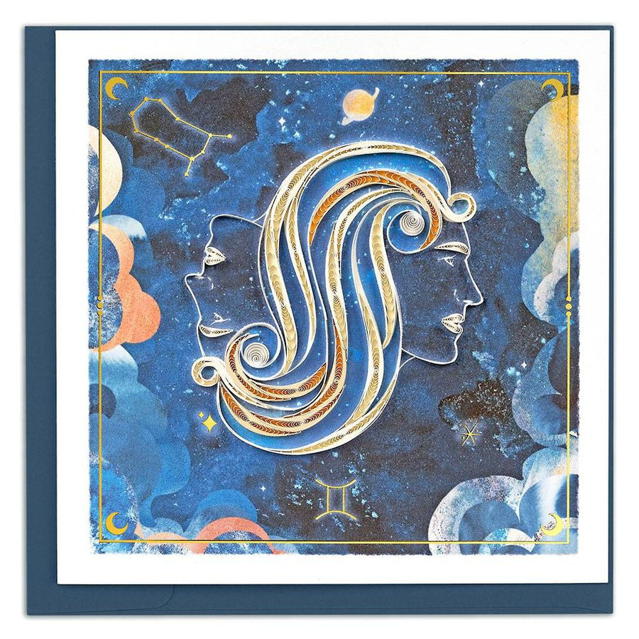 Quilled Zodiac Collection - Gemini Greeting Card