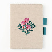 Paper Source A5 Embroidered Floral Bookcloth Journal Cover with Pen Loop Closure