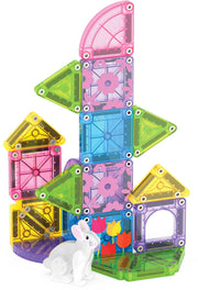 MAGNA-TILES® microMAGS Spring Garden Travel Set 24-Piece Magnetic Construction Set, The Original Magnetic Building Brand