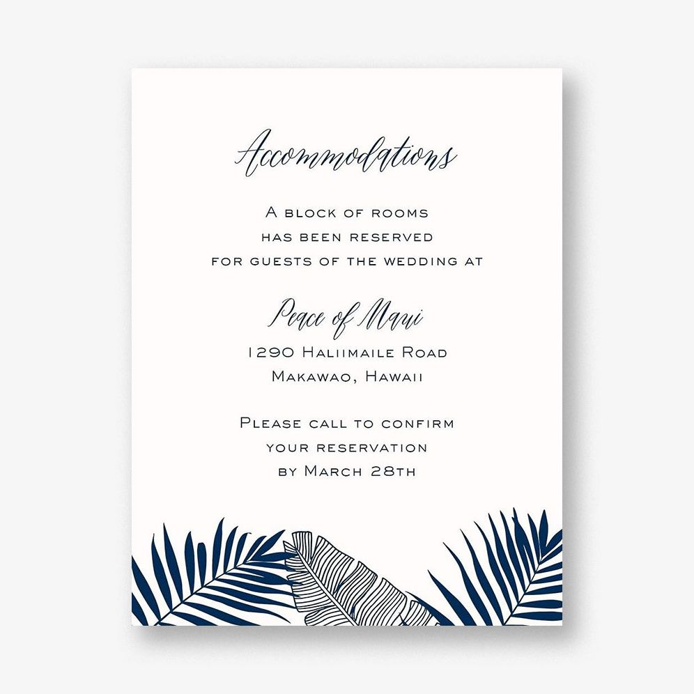 Palms Information Card