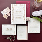 Nouveau Tulips Foil Stamped Wedding Invitation