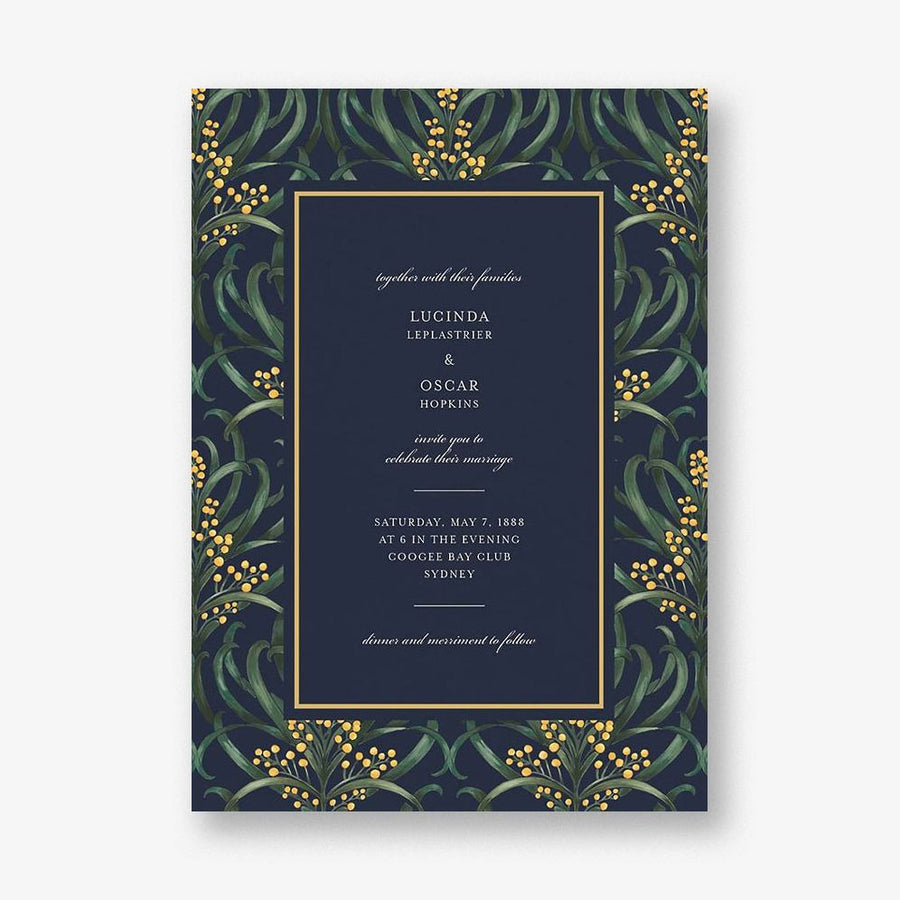 Flowering Mimosa Wedding Invitation