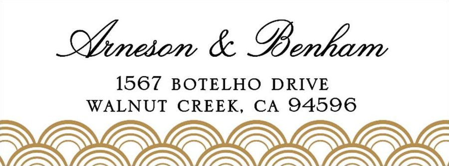 Gold Scallops Return Address Label