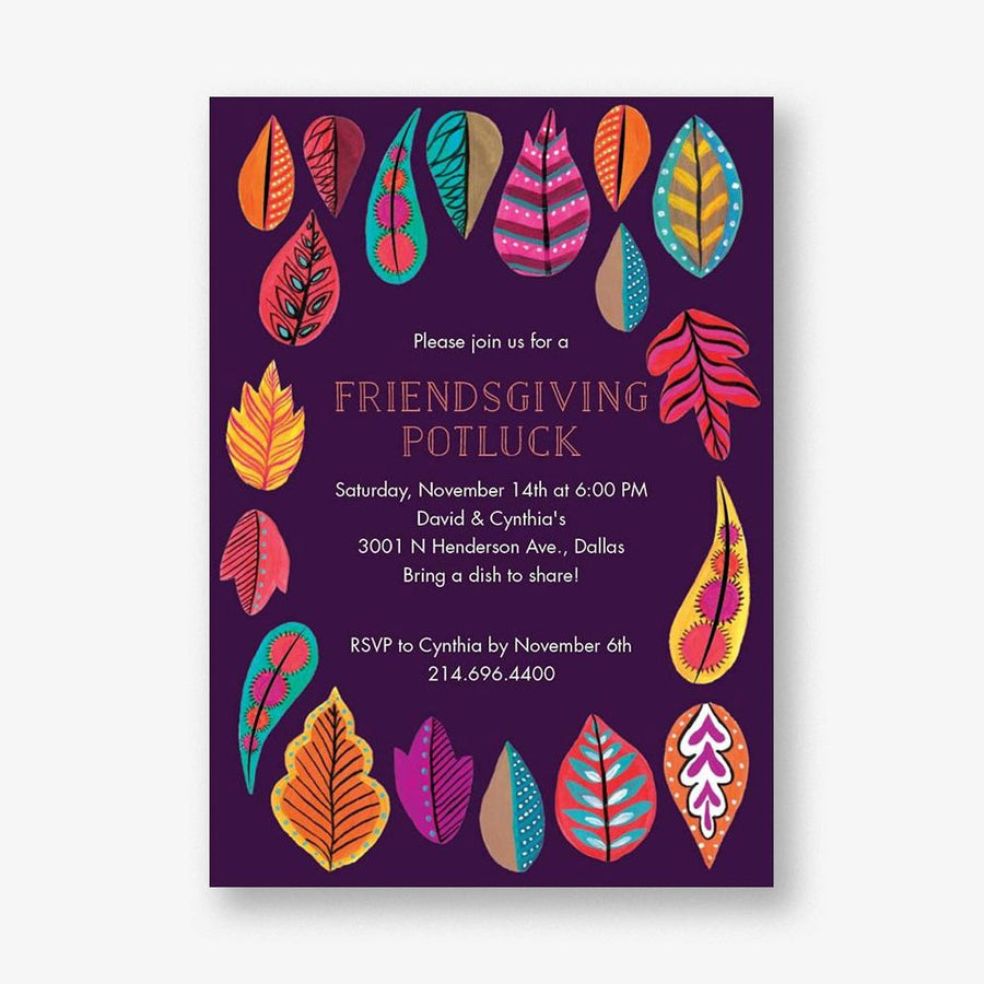 Fall Leaves Party Invitation