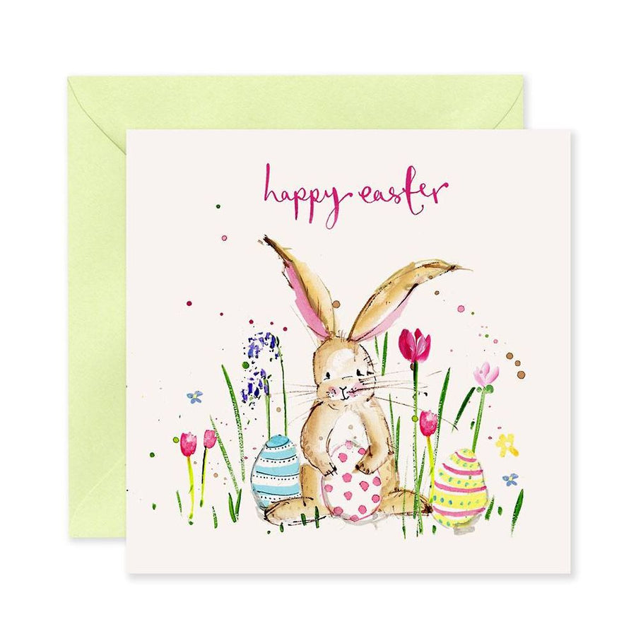 Watercolor Bunny Easter Card