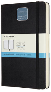 Moleskine Notebook, Expanded Large, Dotted, Black Hard Cover (5 x 8.25)