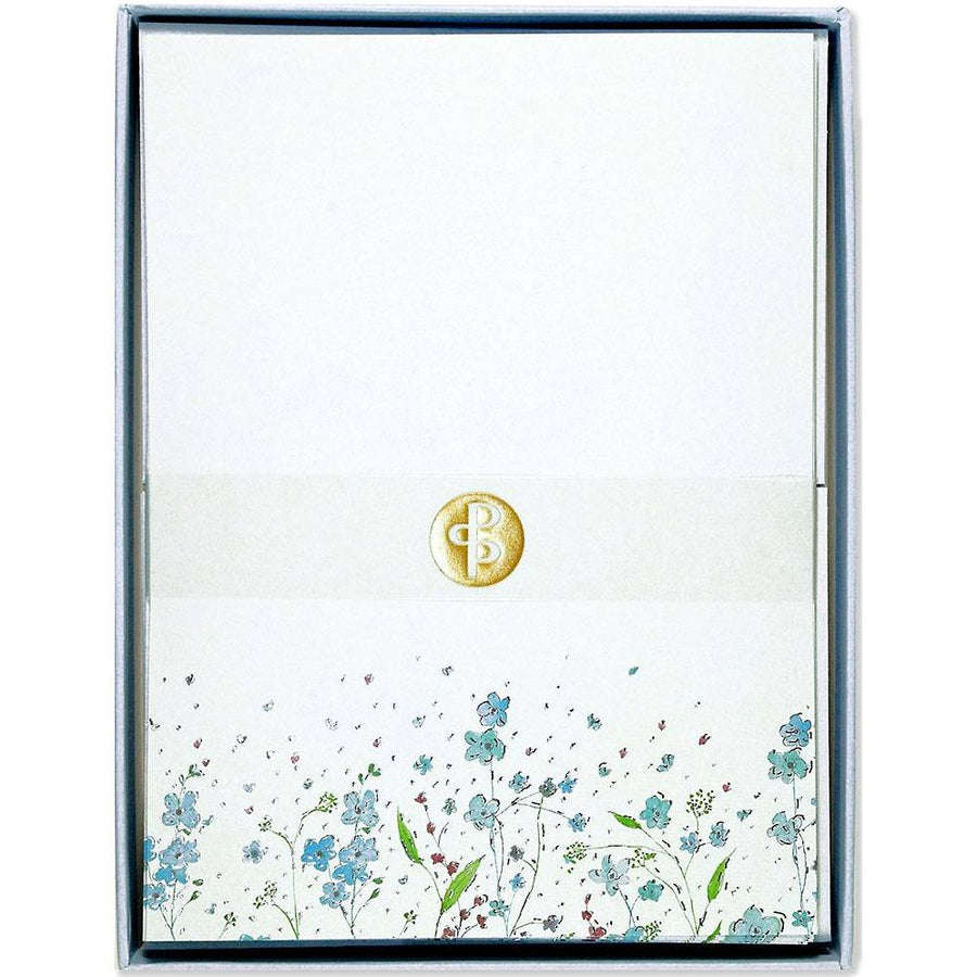 Blue Flowers Stationery Set